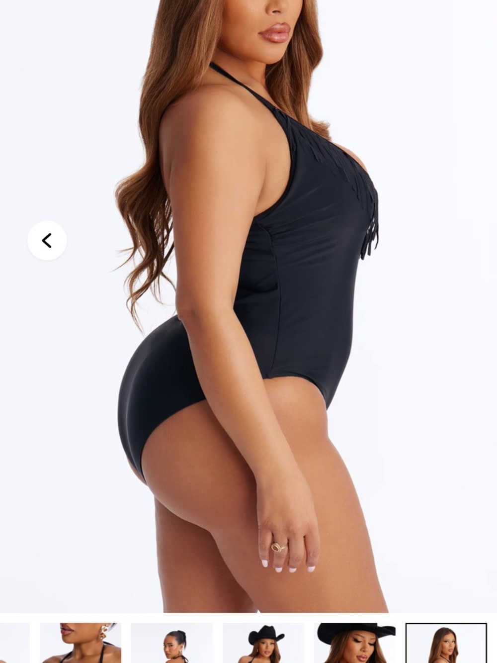Fashion Nova Women’s Black Halter One-Piece Swimsuit